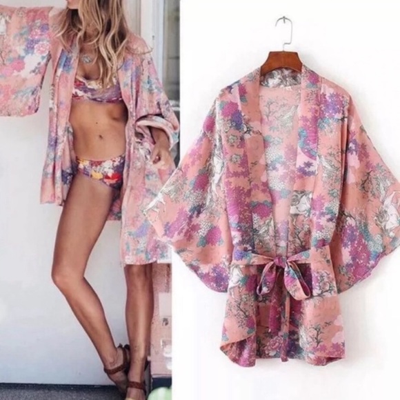 Blushing Boho Wild Pony Unicorn Duster Kimono - Picture 2 of 15
